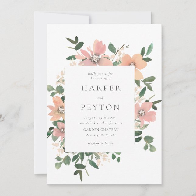 Garden Liebe Hochzeit Einladung (Vorderseite)