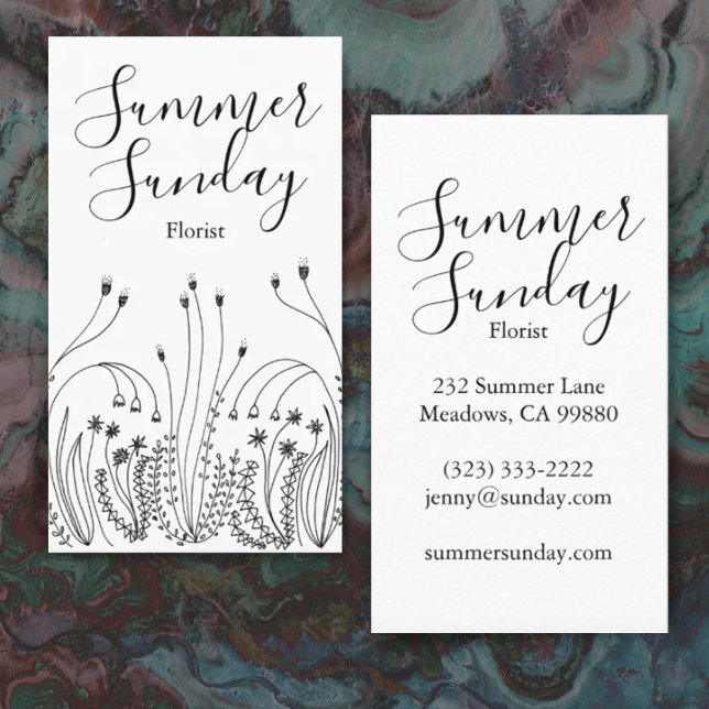 Garden Line Art Florist Landscaper Carte de visite (Créateur téléchargé)