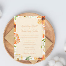 Garden Meadow Soft Peach Floral Wedding Invitation