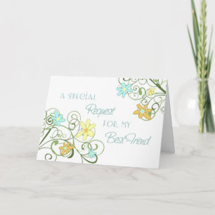 Garden Meilleur Ami Maid of Honor Invitation Card