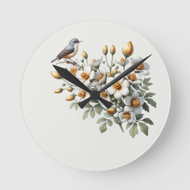 Garden Melody Runde Wanduhr (Vorderseite)