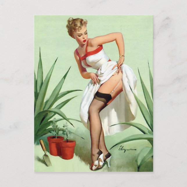 Garden Mishap Button Up Postkarte (Vorderseite)