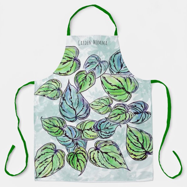 Garden Momma Green Blätter Schürze (Vorderseite)