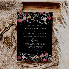 Garden Multicolor Wildblume Spanische Hochzeit Einladung