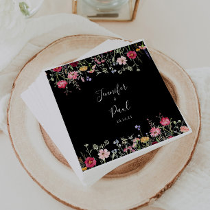 Garden Multicolor Wildblume Wedding Napkin Serviette