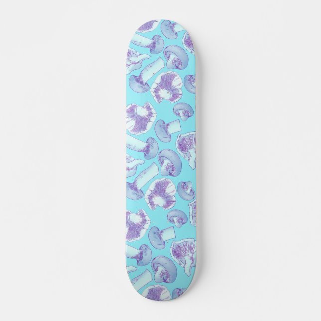 Garden Mushrooms blau Skateboard (Vorne)