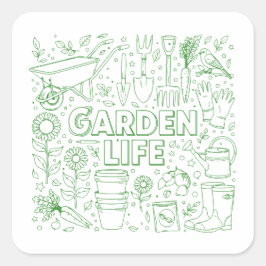 Garden Pack Quadratischer Aufkleber