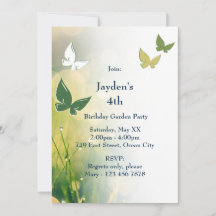 Garden Party 4e anniversaire Invitation Card