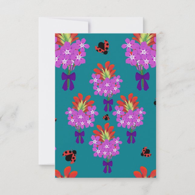 Garden Party Bouquets-Aquamarin_Danke Dankeskarte (Vorderseite)
