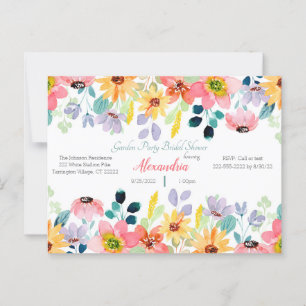 Garden Party Bridal Dusche Einladung Postkarte