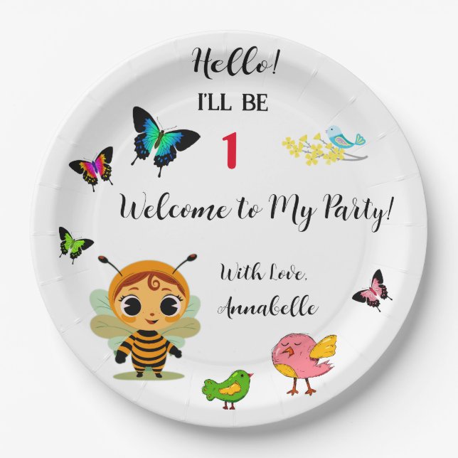 Garden Party Children Celebration Pappteller (Vorderseite)