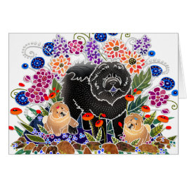 GARDEN PARTY Chow - Cartes d'art de Sandra Miller