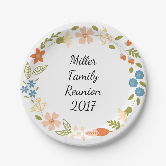 Garden Party Floral Personalisiert Paper Teller (Vorderseite)