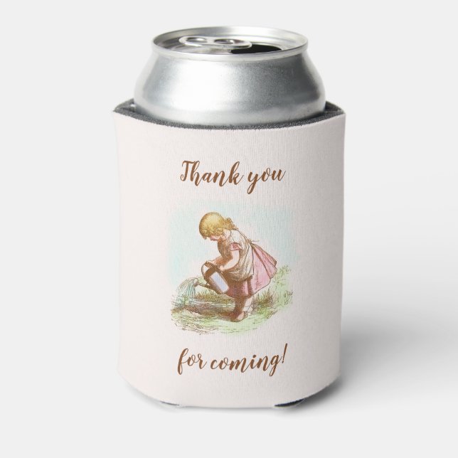 Garden Party Kinderdusche Vintages Kind Zeichnend Dosenkühler (Kanne Rückseite)