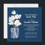 Garden Party Mason Jar & White Daisies Einladung<br><div class="desc">Ideal für ein Party oder Brautparty im Gartenstil im Freien oder einfach nur Liebe Mason Jars! Mason Jar mit weißen Gerbertönen. Mitternacht Navy Blauer Farbton mit schwarzem zeichn eines Mason Jar gefüllt mit künstlerischen weißen Molkereien. Wenn Sie Fragen zu diesem Design haben oder eine Farbänderung gewollt haben, schreiben Sie mir...</div>
