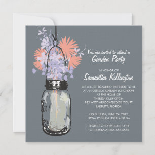 Garden Party Mason Jar & Wildblumen Einladung