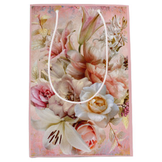 Garden Party Pink Custom Gift Bag - Klein, glänzen Mittlere Geschenktüte