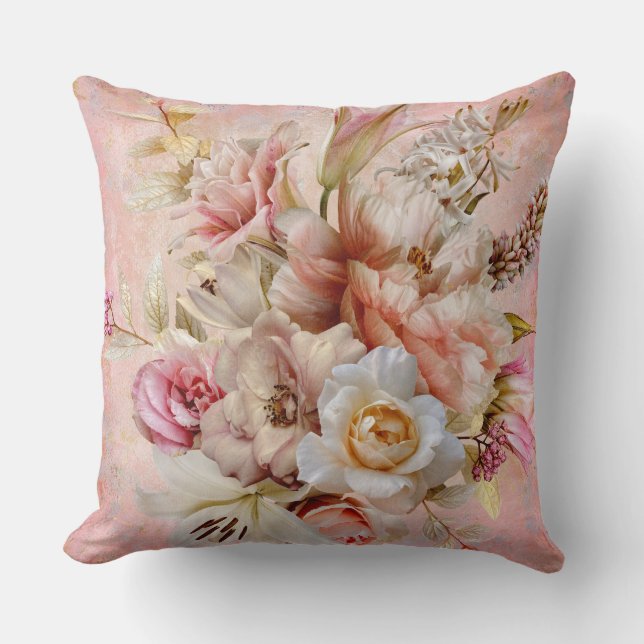 Garden Party Pink Throw Kissen (Vorderseite)