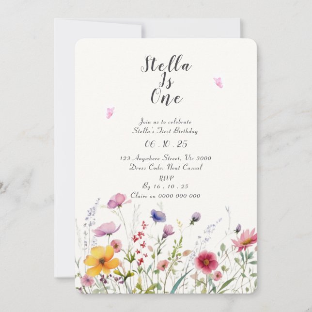 GARDEN PARTY PREMIER ANNIVERSAIRE INVITATION (Devant)