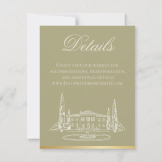 Garden Party Sage Wedding Invitation Details Card Einladung