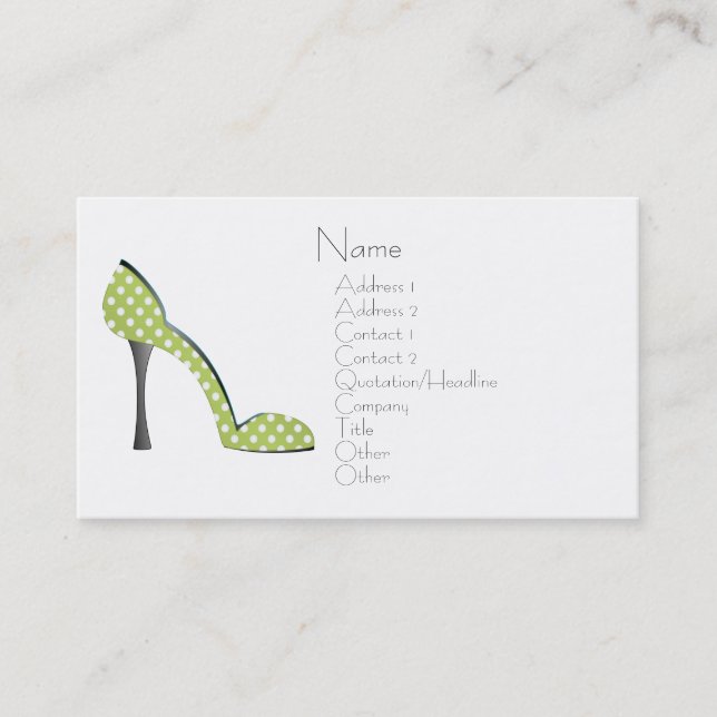 Garden Party Shoe Visitenkarte (Vorderseite)