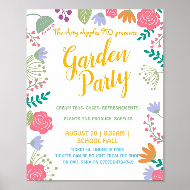 Garden Party Sommerthema Poster (Vorne)