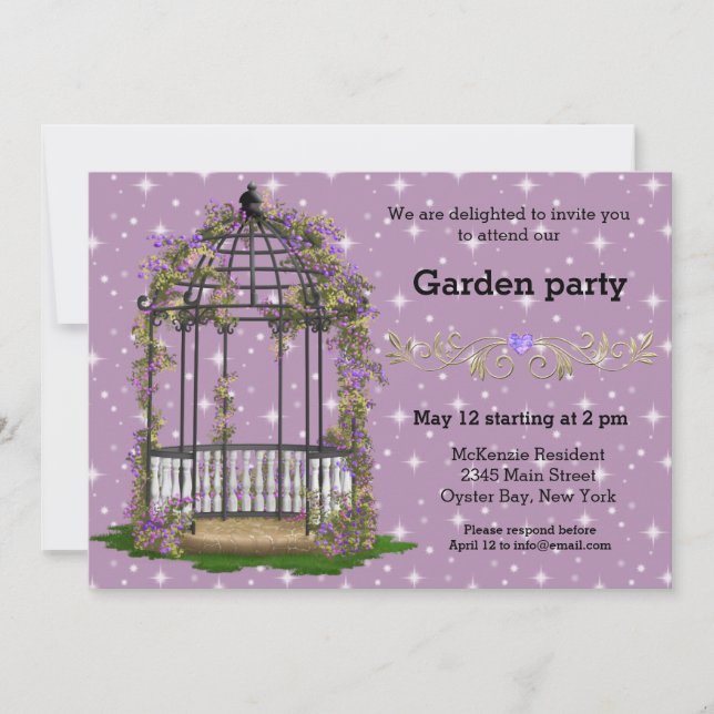 Garden-Party * Wählen Sie Ihre Hintergrundfarbe Einladung (Vorderseite)