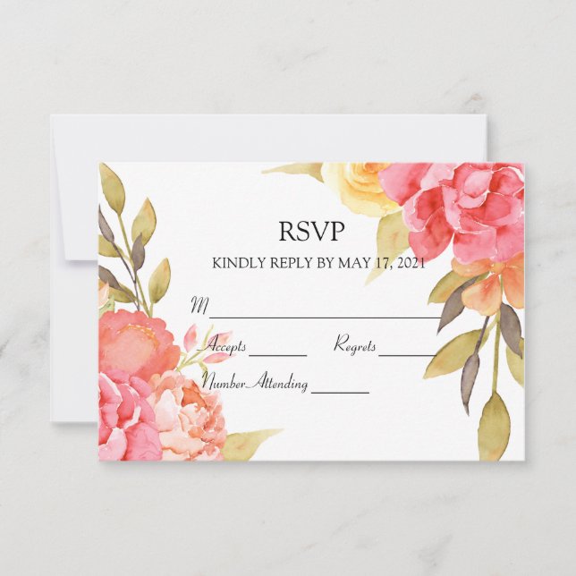 Garden Party Wedding RSVP Karte (Vorderseite)