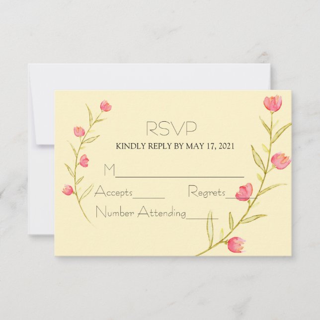 Garden Party Wedding RSVP Karte (Vorderseite)