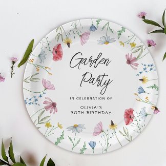 Garden Party Wildblumen Geburtstag Pappteller