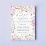 Garden pastel wildflowers 3 photos graduation dankeskarte<br><div class="desc">Express your gratitude with our Garden Romance Floral Thank You Cards. Adorned with soft pastel florals and graceful script,  these cards offer a charming way to say 'thank you'. Featuring three photos on the back,  you can share cherished moments with your loved ones while extending your appreciation.</div>