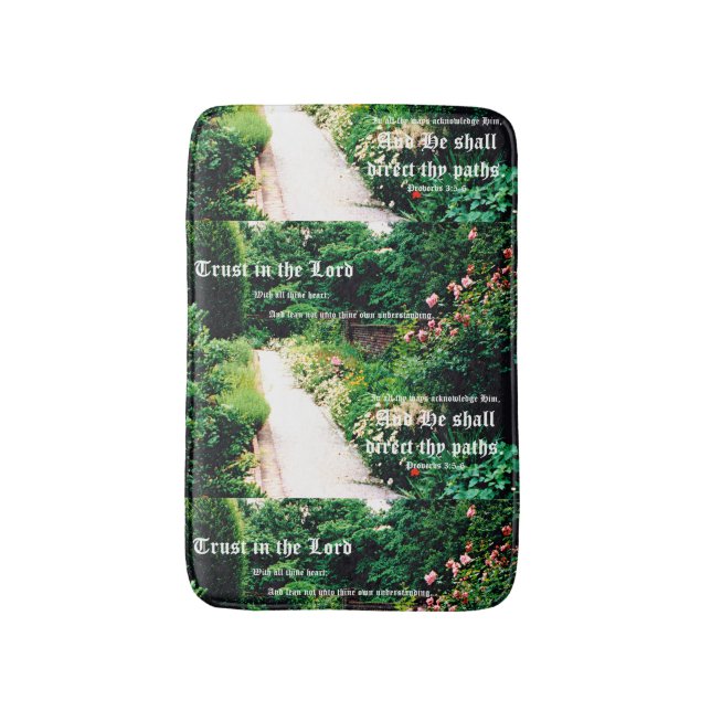 Garden Path with Proverbs 3:5-6 Badematte (Vorderseite Vertikal)