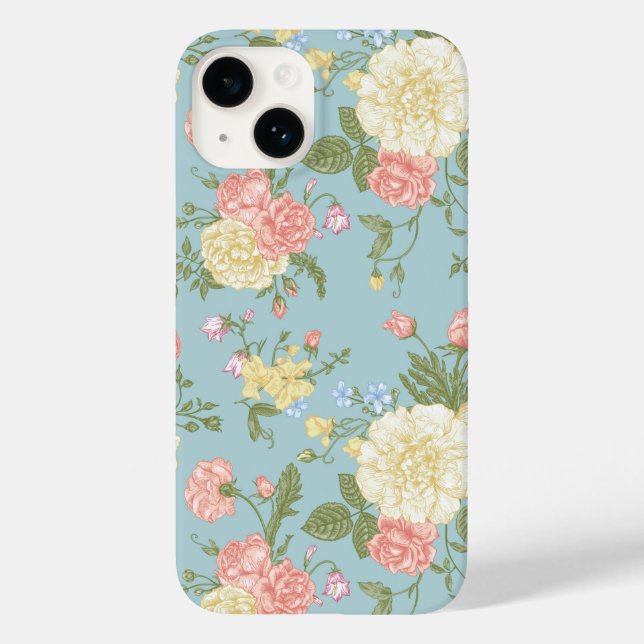 Garden Peony Floral Pattern Case-Mate iPhone 14 Hülle (Rückseite)