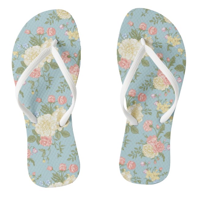 Garden Peony Floral Pattern Flip Flops (Fußbett)