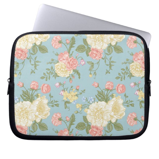 Garden Peony Floral Pattern Laptopschutzhülle (Vorderseite)