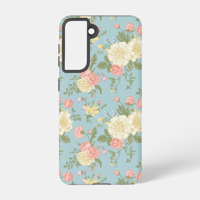 Garden Peony Floral Pattern Samsung Galaxy Hülle (Rückseite)