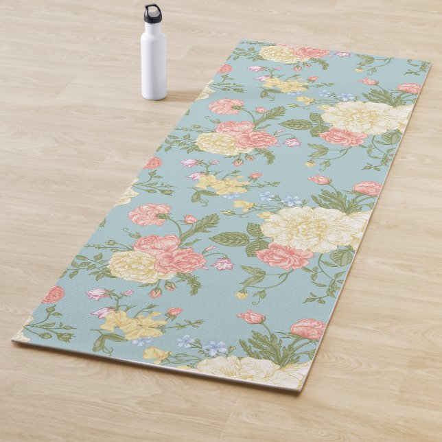 Garden Peony Floral Pattern Yogamatte (Beispiel)