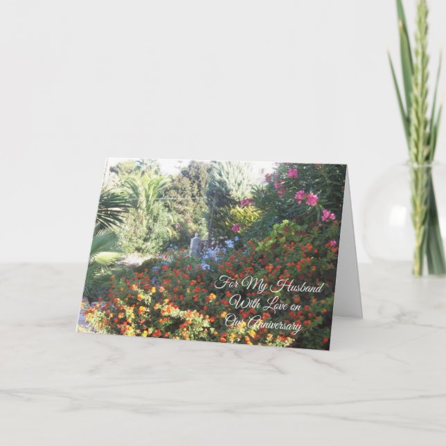Garden Personalisiert Husband Hochzeitstag Karte (Vorderseite)