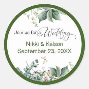 Garden Personalisiert Wedding Classic Round Sticke Runder Aufkleber