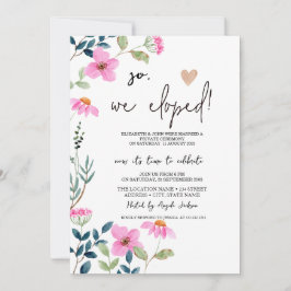 Garden Pink Blume Elopement Einladung