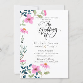 Garden Pink Blume Hochzeit Einladung