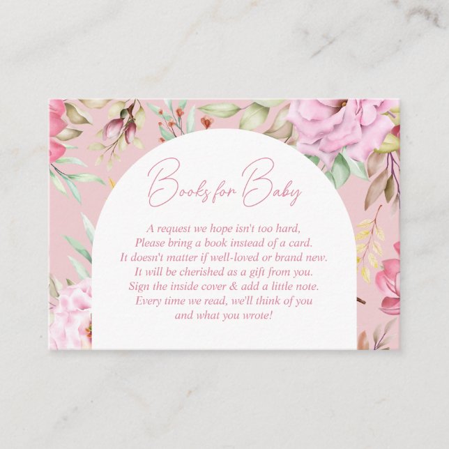 Garden Pink Floral Babybuchanfrage Begleitkarte (Vorderseite)