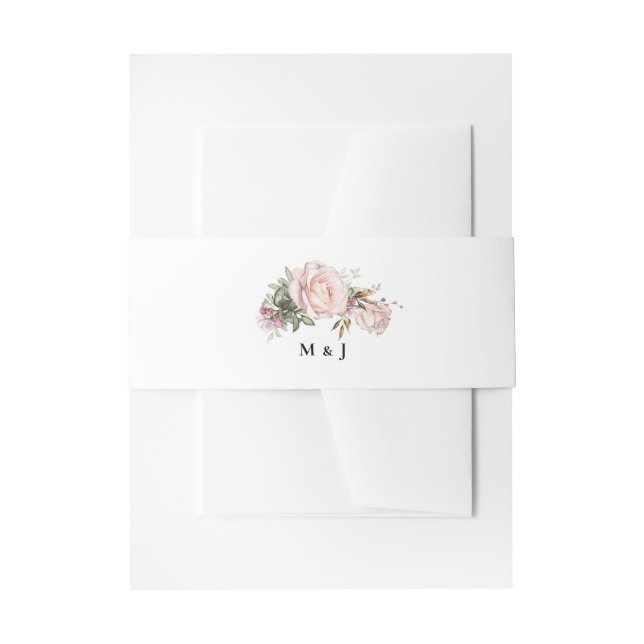 Garden Pink Floral Wedding Einladungsbanderole (Vorderseite Beispiel)