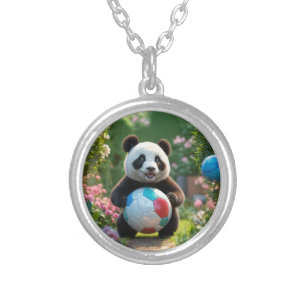 Garden Playtime: Panda und Mama" Versilberte Kette