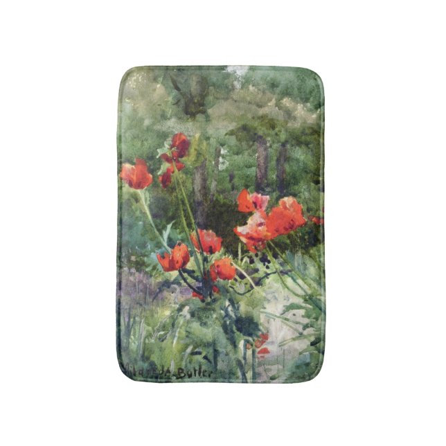 Garden Poppies (von Mildred Anne Butler) Badematte (Vorderseite Vertikal)