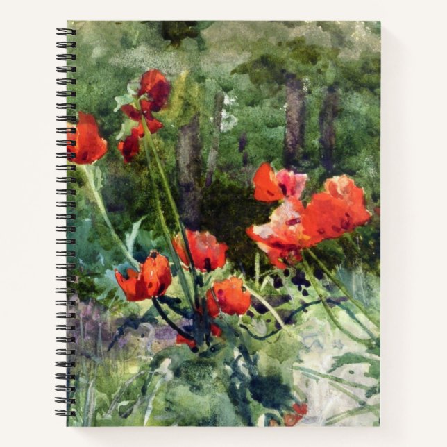 Garden Poppies (von Mildred Anne Butler) Notizbuch (Vorderseite)