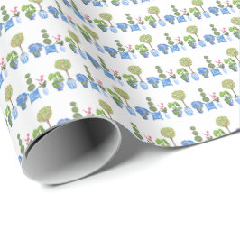 Garden Pots (on White) Wrapping Paper Geschenkpapier