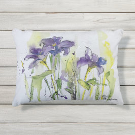 Garden Purple Blumen vorne, Rot auf der Rückseite Kissen Für Draußen