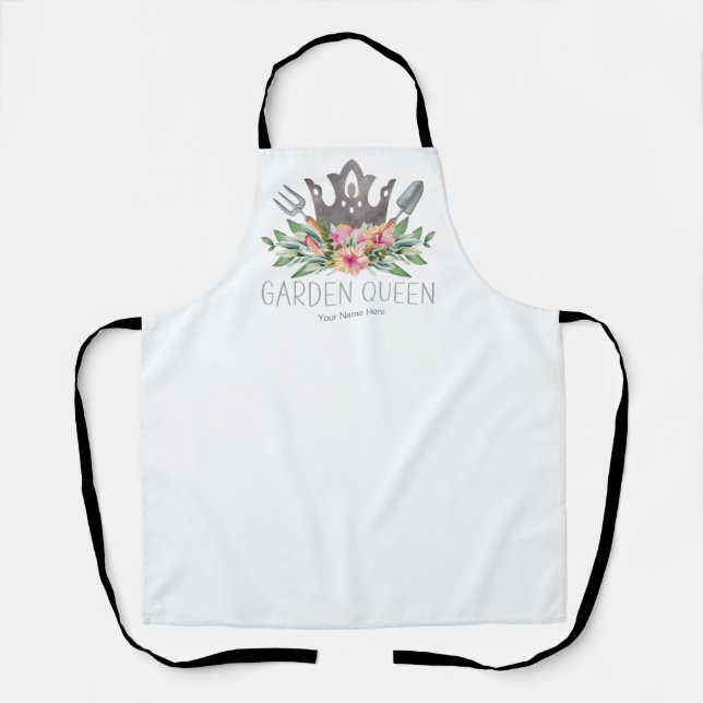 Garden Queen Boho Watercolor Gardener Schürze (Vorderseite)