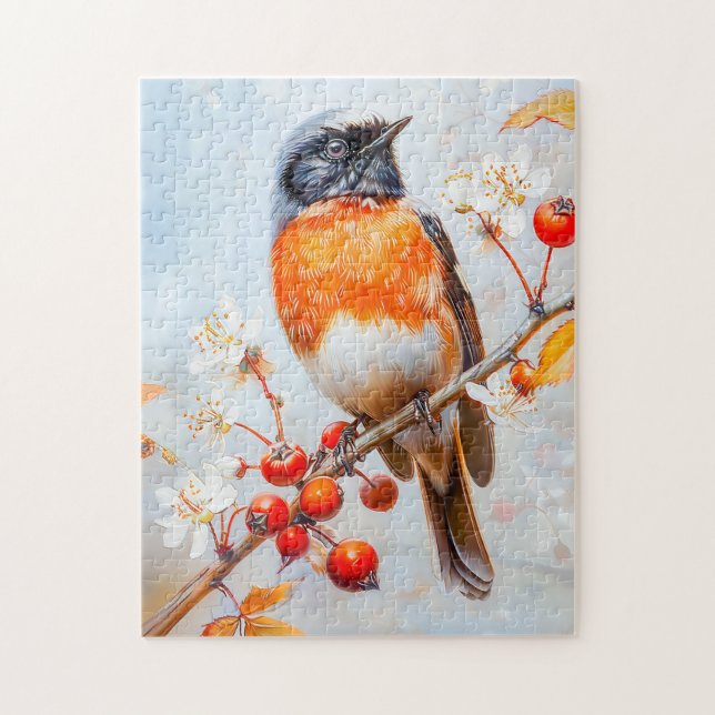 Garden Redstart in Soft Impressionist Brushstrokes (Vertikal)